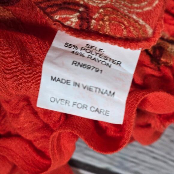 Fig and Flower‎ Petite Floral Embroidered Boho Long Sleeve Top PM - Picture 4 of 6